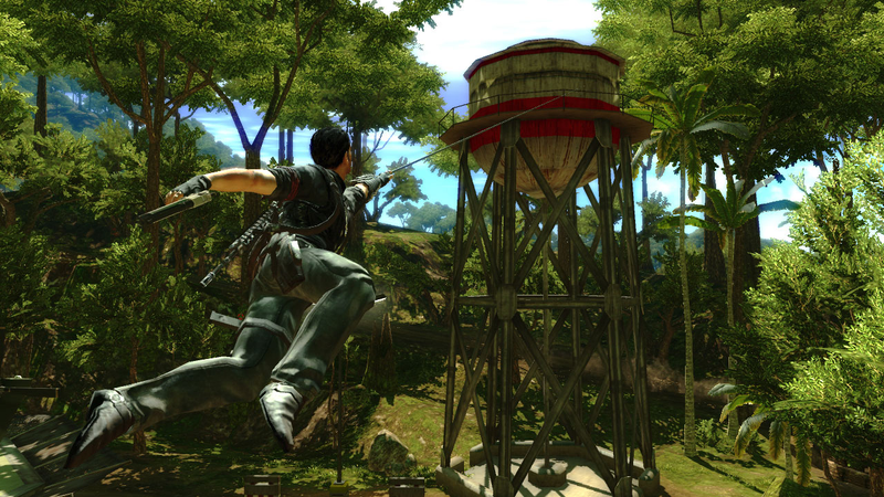 Illustration for article titled Just Cause 2 Screenshots Jump Out Of A Helicopter, Then Explode
